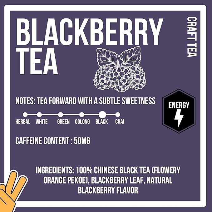 Revival Tea Company Blackberry Tea - Black Tea Blend with Blackberry Leaf - Loose Leaf 6 Ounces