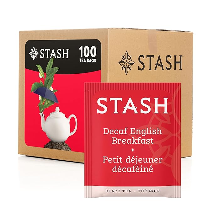 Stash Tea Decaf English Breakfast Black Tea, Box of 100 Tea Bags