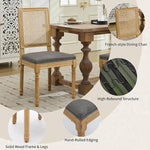 Load image into Gallery viewer, Vintage French Country Dining Room Chairs Set of 8, Rattan Dining Chairs With a Square Back, Grey Upholstered Dining Chair, Sillas para Comedor, Kitchen &amp; Dining Room Chair (Gray, Rattan, 8Pcs)