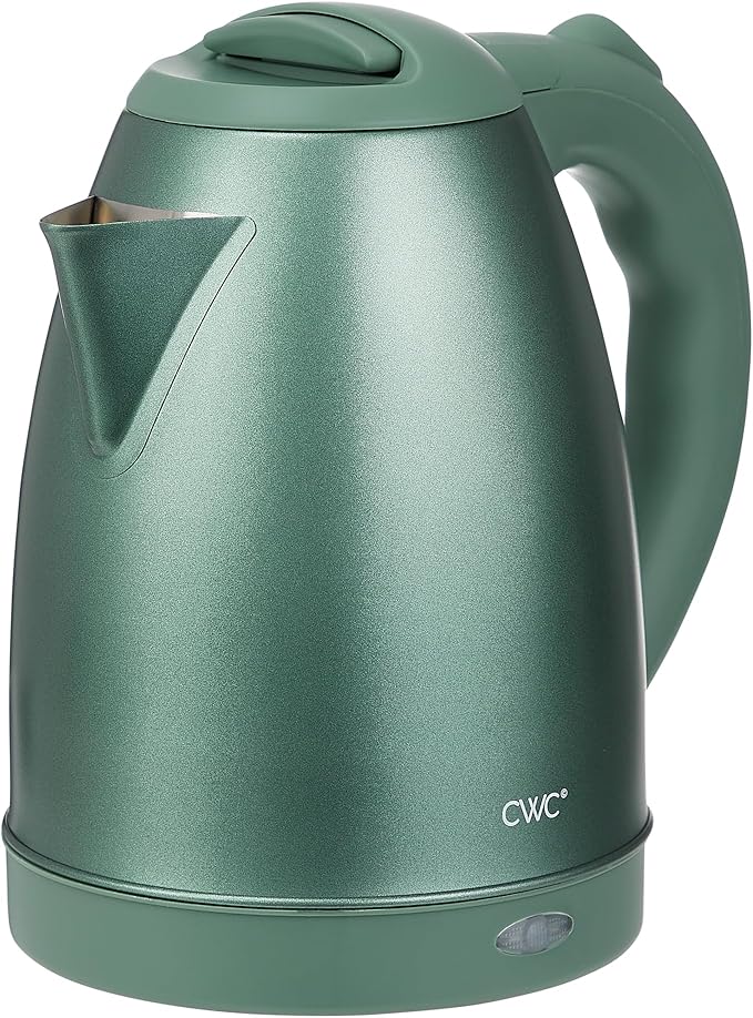 COOK WITH COLOR Electric Kettle - Rapid Boil, Sleek Design, and Safety Features - Great for Quick and Easy, Stainless Steel Sage, 1.7 Liters