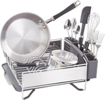 Load image into Gallery viewer, KitchenAid Compact Space Saving, Dish Rack with Removable Flatware Caddy and Angled Self Draining Drainboard, Satin Gray, 15-Inch-by-13.25-Inch