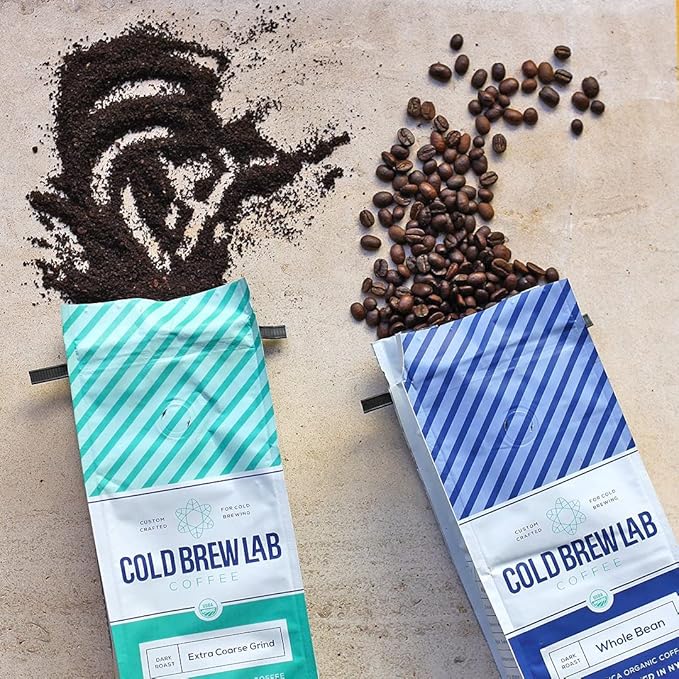 Cold Brew Organic Coffee Beans, Colombian Supremo, Dark Roast, 1 LB, Whole Bean Coffee for Cold Brewing