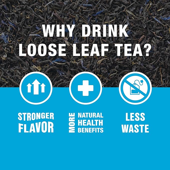 Tiesta Tea - Earl Grey de la Crème, Loose Leaf, Creamy Earl Grey Black Tea, Premium Blend, Caffeinated Black, Make Hot or Iced Brews Up to 200 Cups, 16 Ounce Resealable Bulk Pouch