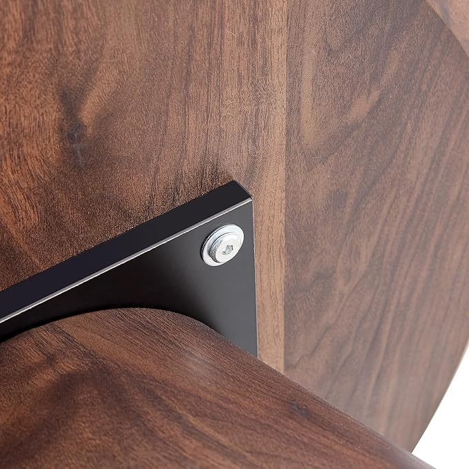 25.6" Small Round Coffee Table, Wood Mid Century Modern Coffee Tables with Pedestal Base, Space Saving Circle Center Table for Living Room, Small Space, Apartment (Walnut)