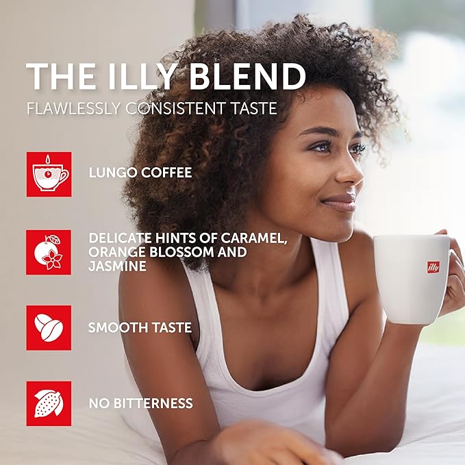 illy Aluminum Espresso Capsules - Compatible with Nespresso Machines - Classico Lungo Roast Coffee - Mild & Balanced - Notes Of Caramel, Orange Blossom & Jasmine - 10 Count (Pack of 10)