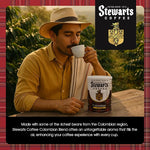 Load image into Gallery viewer, Stewarts Colombian Light Medium Roast Ground Coffee Blend - Mild, Bright, Tasty Flavored Gourmet Coffee Grounds - Great for Hot, Cold Brew, Morning Breakfast, Cafe &amp; More (23oz, Pack of 6 Cans)