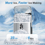 Load image into Gallery viewer, Countertop Nugget Ice Maker Pro - 34lbs/24H, Self-Cleaning Pellet Ice Machine with Soft Chewable Ice, One-Touch Operation for Home, Kitchen, Office (Silver)