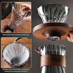 Load image into Gallery viewer, Bincoo Pour Over Coffee Maker Set - 500ML Glass Coffee Server Coffee Carafe with Walnut Dripper and 50PCS Paper Filter, Drip Coffee Maker Set for Home Café Restaurant