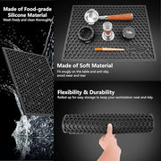 IKAPE Drying Coffee Maker Mat, Multi-functional Water Filter Mat, Easy to Clean, Durable, Suitable for Coffee and Tea Accessories and Kitchen Counters(Black, 15.75in*11.81in)