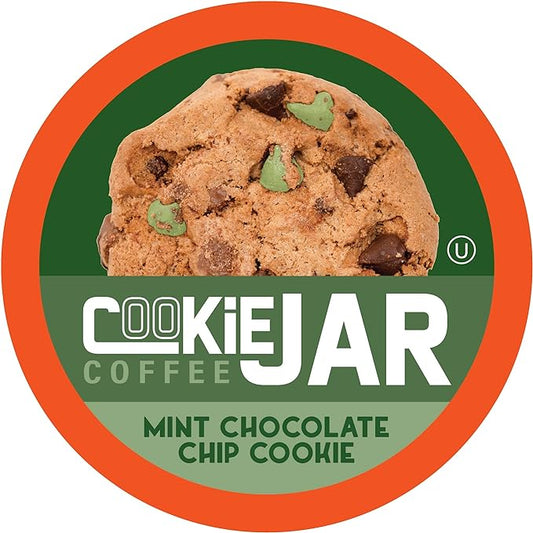 Cookie Jar Mint Chocolate Chip Flavored Coffee Pods for Keurig K Cup Brewers, 40 Count – Refreshing Mint and Chocolate Blend for a Unique Coffee Experience