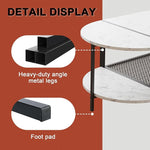 Load image into Gallery viewer, SENIG Oval Coffee Table with Faux Marble Top, 2-Tier Storage Shelf and Metal Frame, Living Room Center Table Modern, White Marble Finish