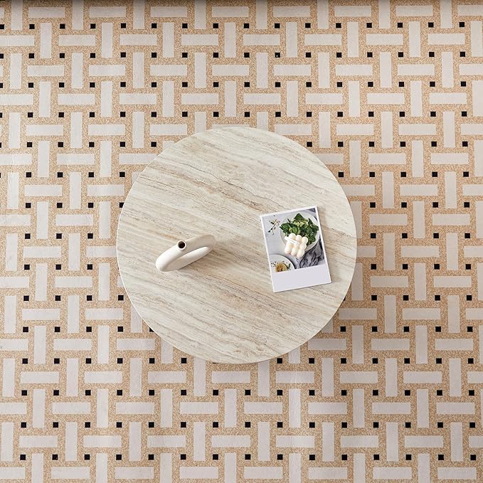 31.5" Modern Round Coffee Table,Small Coffee Tables Center Table with Metal Legs Wood Mars Marble-Patterned Tabletop for Living Room Office Apartment,Easy to Assemble, Wood Mars Marble