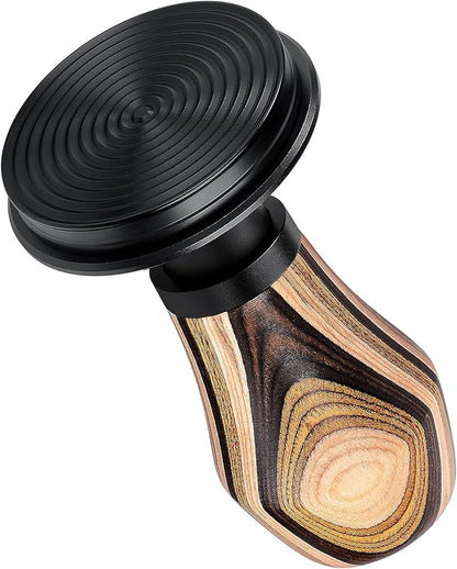Normcore 53.3mm Coffee Tamper V4, Spring Loaded Tamper with Titanium PVD Coating Ripple Base, Espresso Tamper Fits 54mm Breville Sage Portafilters, Colorful Wood Handle