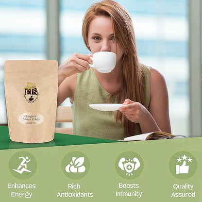 English Tea Store Tangiers Lemon Flavored White Tea Loose Leaf - 2oz | Light and Brisk White Tea with Fresh Lemon Flavor | Elegant Citrus Tea Inspired by North Morocco