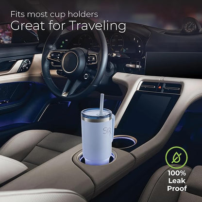 SIPX™ Insulated Tumbler With Lid And Straw, 30oz. Tumbler With Handle Keeps Cold 12 Hours, Water Bottle Thermos With Lid, BPA-Free Reusable Insulated Coffee Tumblers, Travel Mug Great For Beach Party