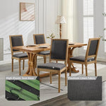 Load image into Gallery viewer, French Country Dining Chairs Set of 8, Grey Square Back Dining Chairs with Linen Upholstered Seat, Solid Wood Legs, Farmhouse Kitchen &amp; Dining Room Chairs, Sillas De Comedor (Gray, 8Pcs)