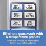 Load image into Gallery viewer, Hamilton Beach 1.7 Liter Temperature Control Electric Kettle, Water Boiler &amp; Heater, Fast Boiling 1500 Watts, BPA Free, Cordless, Auto-Shutoff and Boil-Dry Protection, Stainless Steel (41020R)