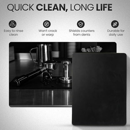 Rattleware Premium Tamping Mat - Non-Slip Espresso Packing Surface, Heatproof, Durable Rubber, Protects Countertops, Kitchen & Coffee Bar Essential, Suitable for Home & Commercial Use (8" x 6")