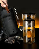 Load image into Gallery viewer, ZENS Modern Glass Tea Infuser Teapot, Smart One Touch Tea Maker for Loose Tea Diffusers with Insulated Mug and Portable Tea Kits, Cool Gongfu Tea Pot for Black Tea Lover Gifts