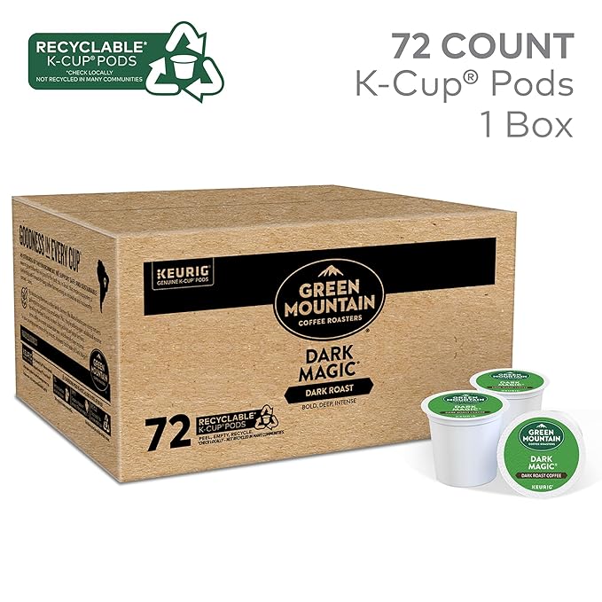 Green Mountain Coffee Roasters Dark Magic Keurig Single-Serve K-Cup Pods, Dark Roast Coffee, 72 Count