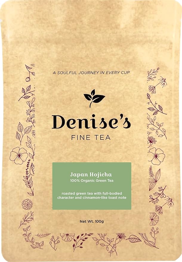 Denise's Fine Tea, USDA Organic, Japan Hojicha, Loose Leaf (100g)