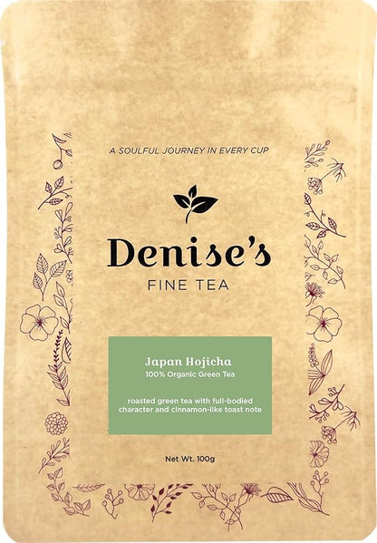 Denise's Fine Tea, USDA Organic, Japan Hojicha, Loose Leaf (100g)