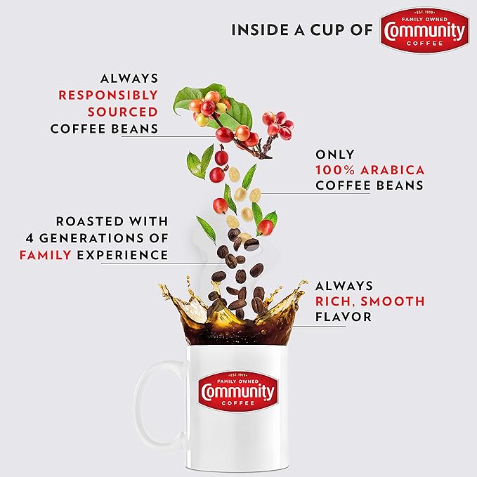 Community Coffee and Chicory Medium-Dark Roast Ground Coffee, 12 Oz (Pack of 1)