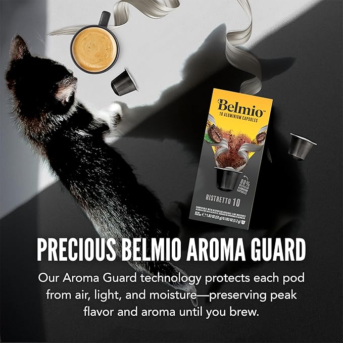Belmio Ristretto Espresso Coffee Pods – Medium Roast – Full-Bodied & Fruity - Nespresso Original Line Compatible – 10 Count (Pack of 10)