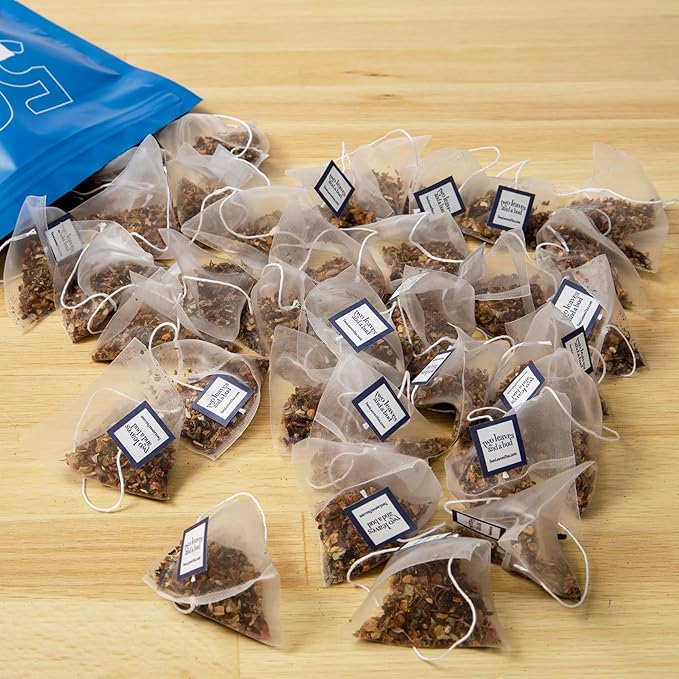 Two Leaves and a Bud Alpine Berry - 50 Naked Tea Sachets, Naturally Caffeine Free, Whole Leaf Herbal Tea in Eco-Friendly Unwrapped Compostable Sachets, Resealable Bag, 50 Count (Pack of 1)