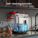 Load image into Gallery viewer, Kismile Nugget Ice Makers Countertop, Portable Sonic Ice Machine with Self-Cleaning/One-Click Operation for Home/Office(Red)