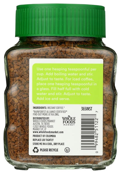 365 by Whole Foods Market, Decaf Instant Coffee, Dark Vienna Roast, Swiss Water Process, 3.5 Ounce