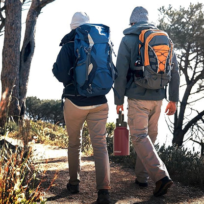 2/3 Gallon Water Bottle Insulated(Cold for 48 Hrs),BPA Free&Leak Proof,87oz Stainless Steel Water Jug/Flask,Big thermo,Large Water Bottle with Handle for Gym,Hiking,Camping,Brick Red