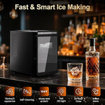 Load image into Gallery viewer, HEYNEMO Clear Ice Maker – Compact Countertop Ice Machine with 1.6" Square Ice Cubes, Fast 10-Min Ice Production, Self-Cleaning,LED Light &amp; Timer，Portable Electric Ice Maker for Kitchen, Bar, RV, Black