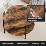 Load image into Gallery viewer, Round Coffee Table, 2-Tier 32.9" Circle Coffee Tables with Storage Wood Rustic Farmhouse Center Circular Coffee Table for Living Room Bedroom Balcony Office - Walnut