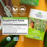 Load image into Gallery viewer, ORGANIC INDIA Tulsi Moringa Tea Bags- Holy Basil, Lemongrass, Moringa Leaves, Calming Immune Support Tea, USDA Organic, Caffeine Free- 18 Bags, 3 Pack