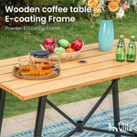 Load image into Gallery viewer, PHI VILLA 5 Piece Patio Bar Height Dining Set, Outdoor High Top Patio Table and Chairs Set with 4 Outdoor Bar Stools &amp; 41" Wood-Like Iron Bar Table with 1.57" Umbrella Hole for Garden