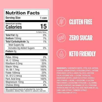 ZOA Zero Sugar Energy Drinks, White Peach - Sugar Free with Electrolytes, Healthy Vitamin C, Amino Acids, Essential B-Vitamins, and Caffeine from Green Tea - 16 Fl Oz (12-Pack)