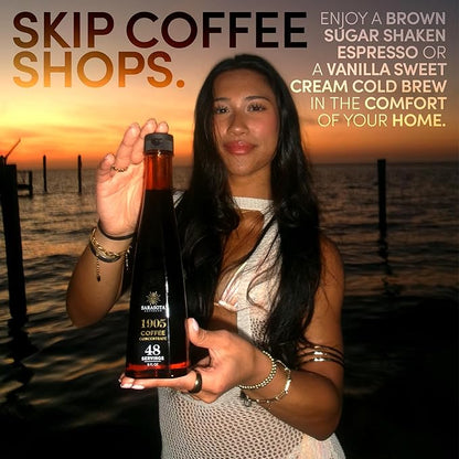 1905 Coffee Concentrate – Gourmet Cold Brew, 100% Natural & Low Acid, Premium Liquid for Hot and Iced Coffee Instant Espresso, or Lattes | 48 Servings – Sarasota Signature Original