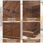 Load image into Gallery viewer, Farmhouse Coffee Table with Large Hidden Storage Compartment, Brown Retro Square Center Table, Wood Rustic Low Modern Living Room Tables with Hinged Lift Brown Top &amp; Wooden Arc Base
