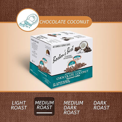 Boston’s Best - Chocolate Coconut Flavored Dessert Gourmet Coffee Compatible with Keurig Coffee Maker, 1 Count (42 Single Serve Medium Roast Cups)