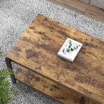 Load image into Gallery viewer, EXCEFUR Modern Coffee Table, Industrial Wood and Metal Center Table, Cocktail Tea Tables for Living Room, Rustic Brown