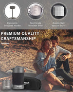 Load image into Gallery viewer, POLIVIAR French Press Coffee Maker, 12 oz Portable French Press with Mini Canister and Collection Bag, Double Wall Insulation &amp; Dual- Filter Screen, Food Grade Stainless Steel for Coffee