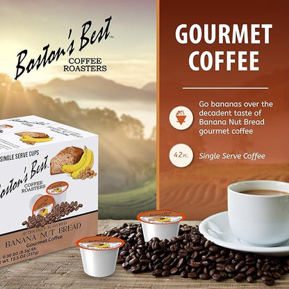 Boston’s Best - Banana Nut Bread Flavored Delicious Gourmet Coffee Compatible with Keurig Coffee Maker - 42 Count (Pack of 1)