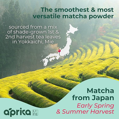 Matcha Powder from Japan, Organic Green Tea, No Sugar Added Tea Powder for Matcha Latte, Japanese Green Tea - Barista Grade Te Macha Organic - 1.1 lb/ 500g - by AprikaLife