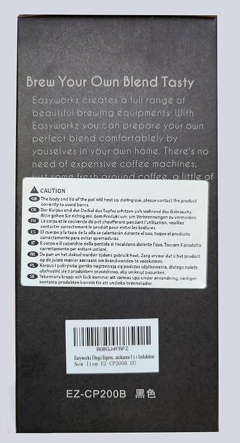 Easyworkz Diego Stovetop Espresso Maker Stainless Steel Italian Coffee Machine Maker 6Cup 10 oz Moka Pot Induction Espresso Pot