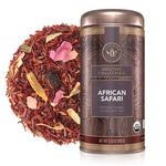 Load image into Gallery viewer, Teabloom Organic Herbal Tea, African Safari Loose Leaf Tea, Sweet Rooibos Blend with Berry Flavors and Vanilla, USDA Certified Organic, Fresh Whole Leaf Blend in Reusable Gift Canister, 3.53 oz/100 g Canister Makes 35-50 Cups