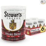 Load image into Gallery viewer, Stewarts Private Blend Medium Roast Ground Coffee - Classic Rich, Smooth &amp; Full-Bodied Flavor Gourmet Coffee Grounds - Great for Hot, Cold Brew, Morning Breakfast, Cafe &amp; More (23oz, Pack of 6 Cans)