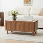 Load image into Gallery viewer, Lift Top Coffee Table with Arched Finish, Modern Coffee Table with Lifting Tabletop &amp; Hidden Storage, Wood Center Table for Living Room,Convenient for Dining, Gaming or Working (Walnut)