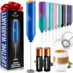 Load image into Gallery viewer, Zulay Kitchen Milk Frother Handheld with 2 Duracell AA Batteries – Electric Drink Mixer for Coffee, Lattes, Cappuccinos, Matcha &amp; Hot Chocolate – Portable Foam Maker &amp; Coffee Bar Accessory