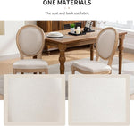 Load image into Gallery viewer, Vintage French Country Dining Chairs Set of 2, Linen Fabric Dining Chair with Solid Wood Legs, Beige Upholstered Dining Chairs, Sillas para Comedor, Kitchen &amp; Dining Room Chair (Beige, Linen, 2Pcs)